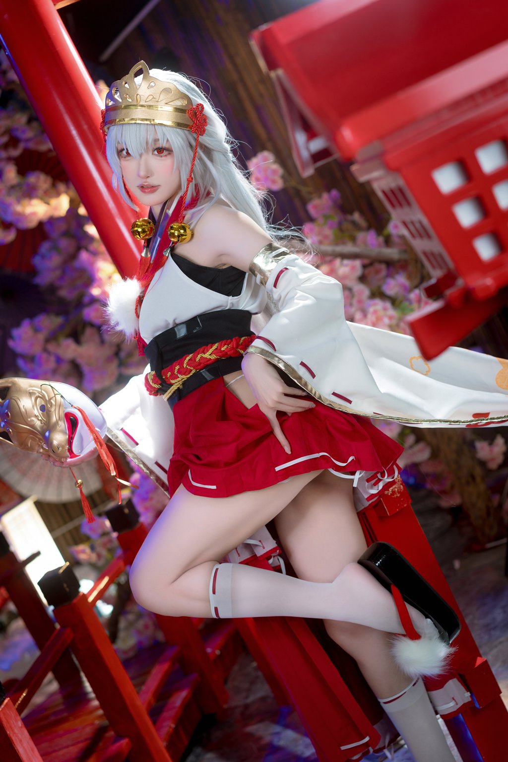 动漫博主@阿包也是兔娘 巫女浴池[58P-1V-940.6M] 网红写真-第2张