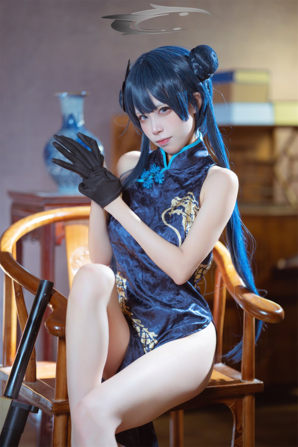 动漫博主@是三不是世w 碧蓝档案 妃咲旗袍[42P-269.3M] 网红写真-第1张