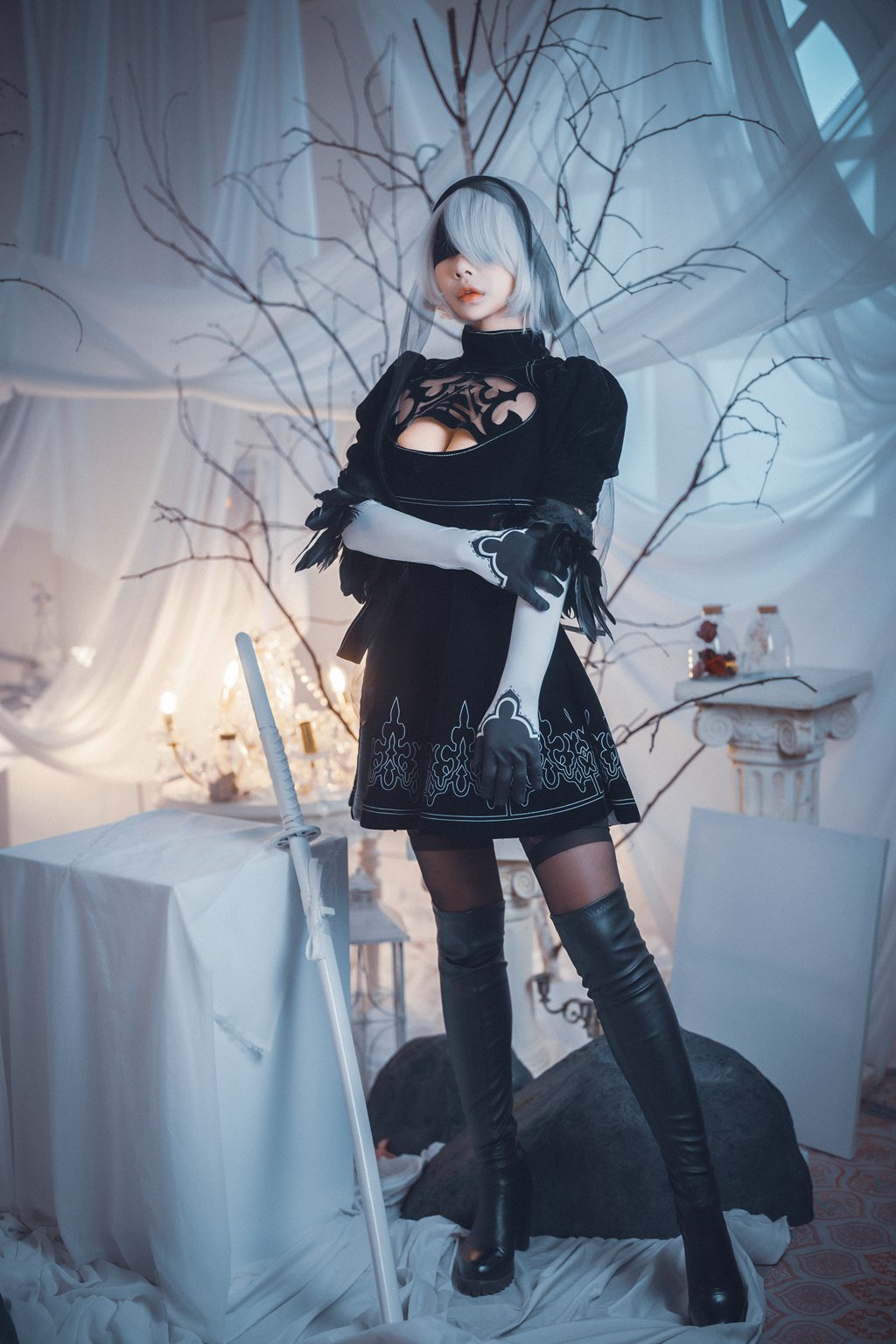 韩模写真@[DJAWA] NO.252 Zzyuri(쮸리)-Nier Automata 2B [134P/2.08G] 其它写真-第1张