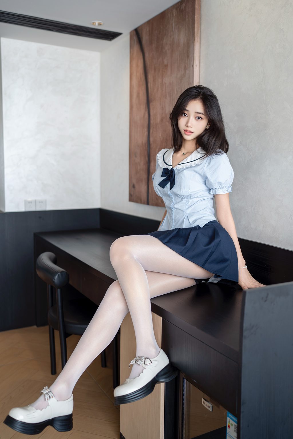 秀人模特@时安安 内购无水印 白丝 [90P/1.10G] 年费专享-第3张