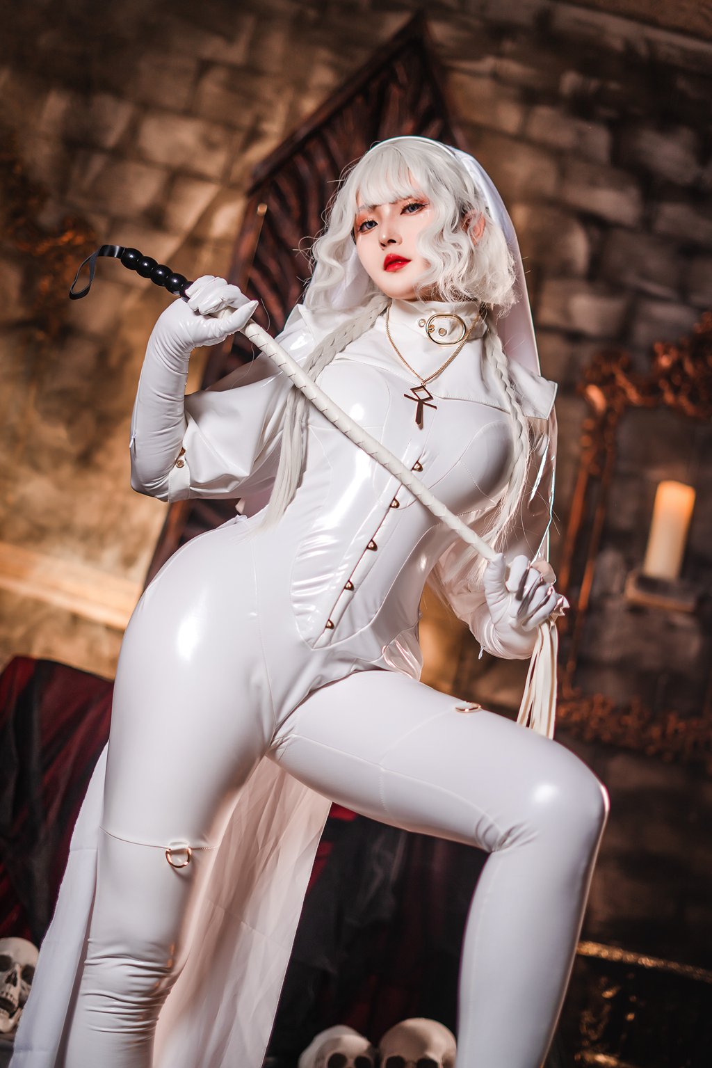 动漫博主@Natsuko_夏夏子 白修女[61P-1V-621M] 网红写真-第3张