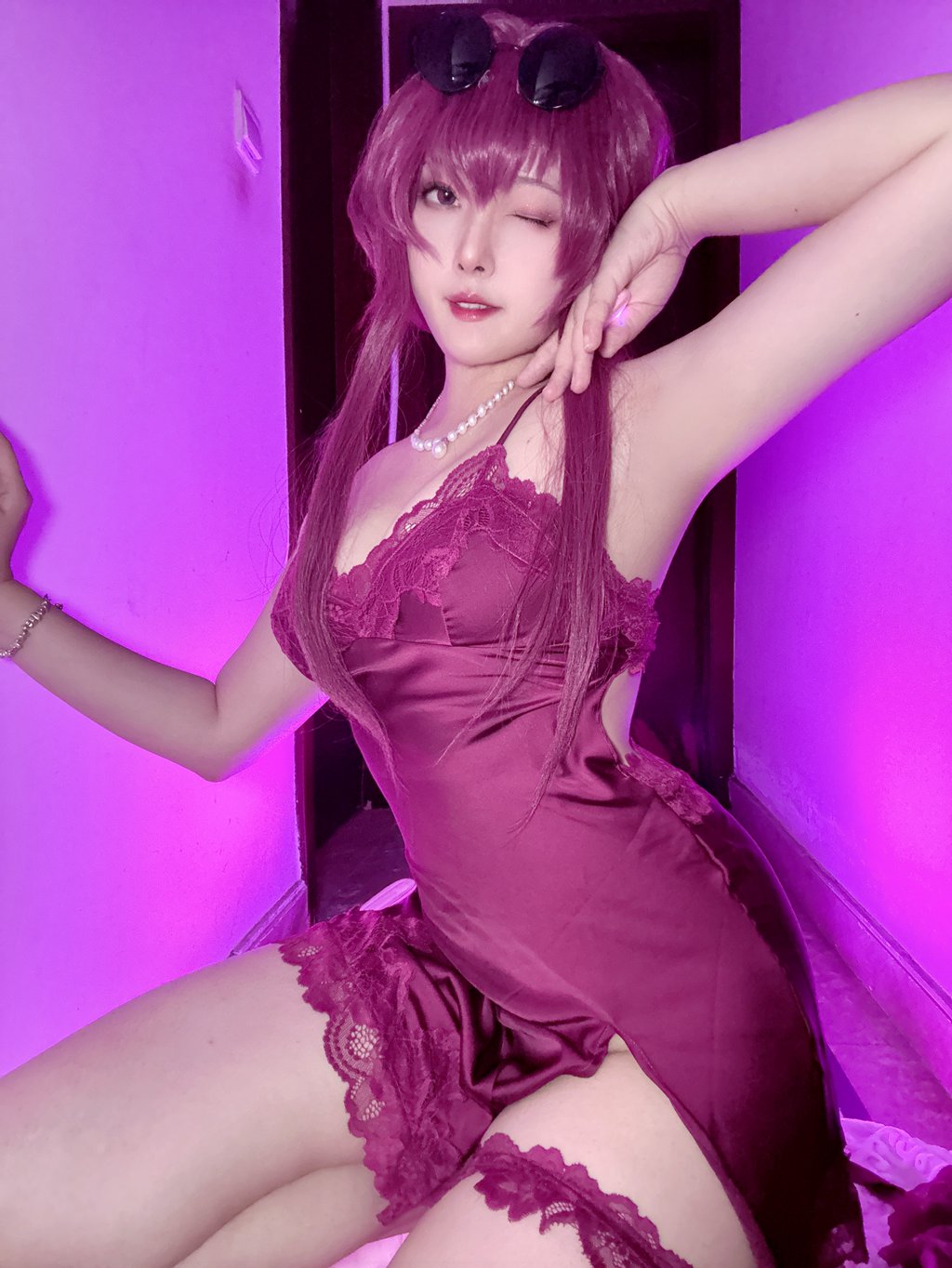 动漫博主@Natsuko_夏夏子  崩坏：星穹铁道 卡芙卡睡衣[34P-6V-377.2M] 网红写真-第3张