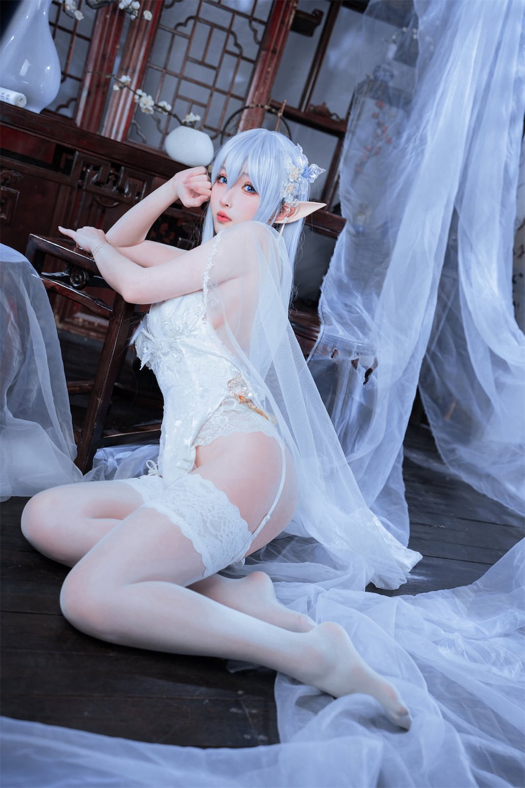 知名动漫Coser@rioko凉凉子 阿尔比恩旗袍 [54P/11V/47MB] 网红写真-第3张