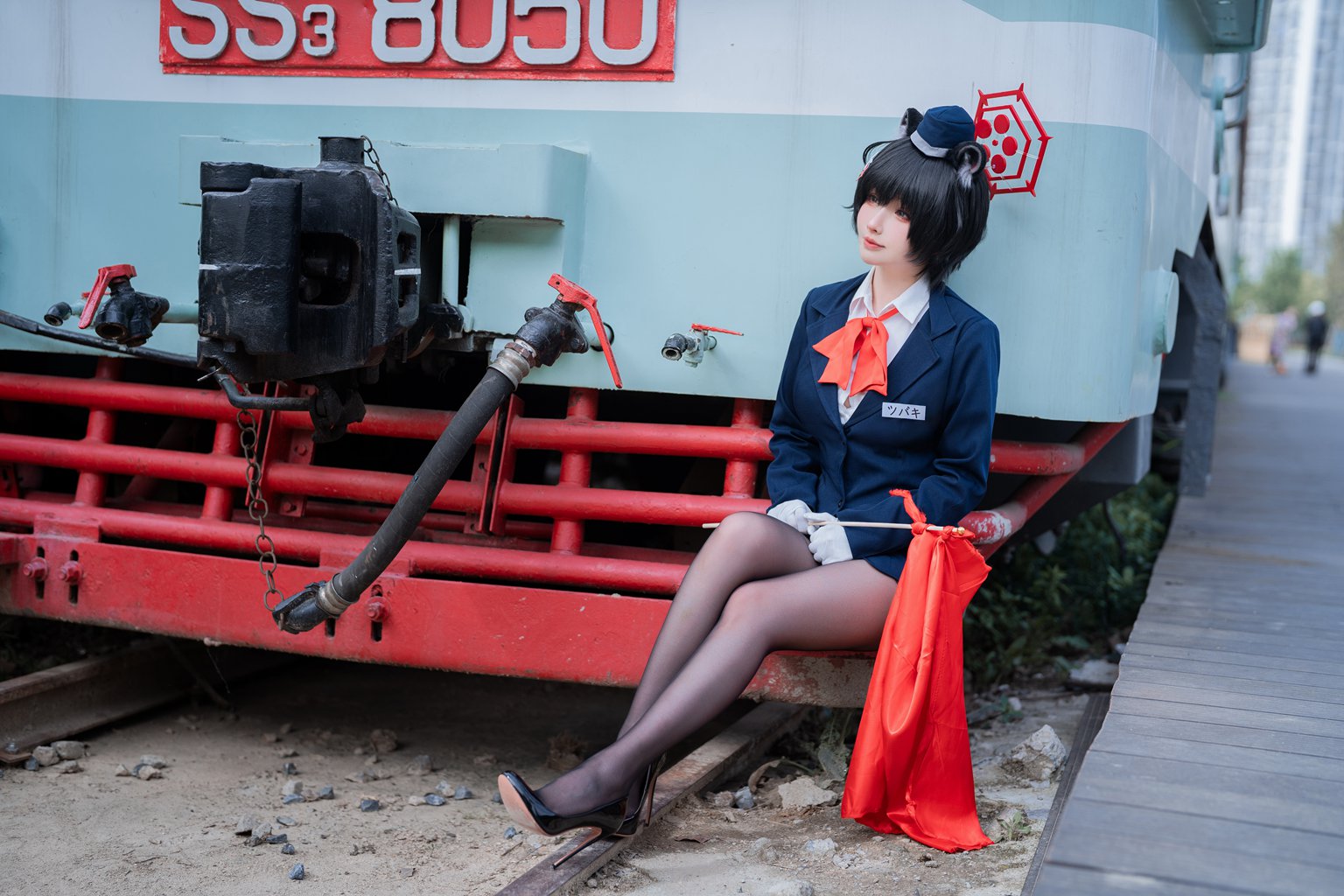 知名动漫Coser@rioko凉凉子 蔚蓝档案 导游 椿 [62P/12V/841MB] 网红写真-第3张