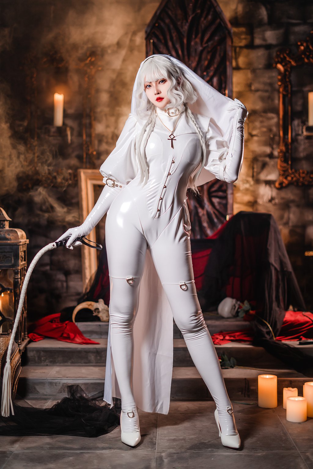 动漫博主@Natsuko_夏夏子 白修女[61P-1V-621M] 网红写真-第2张