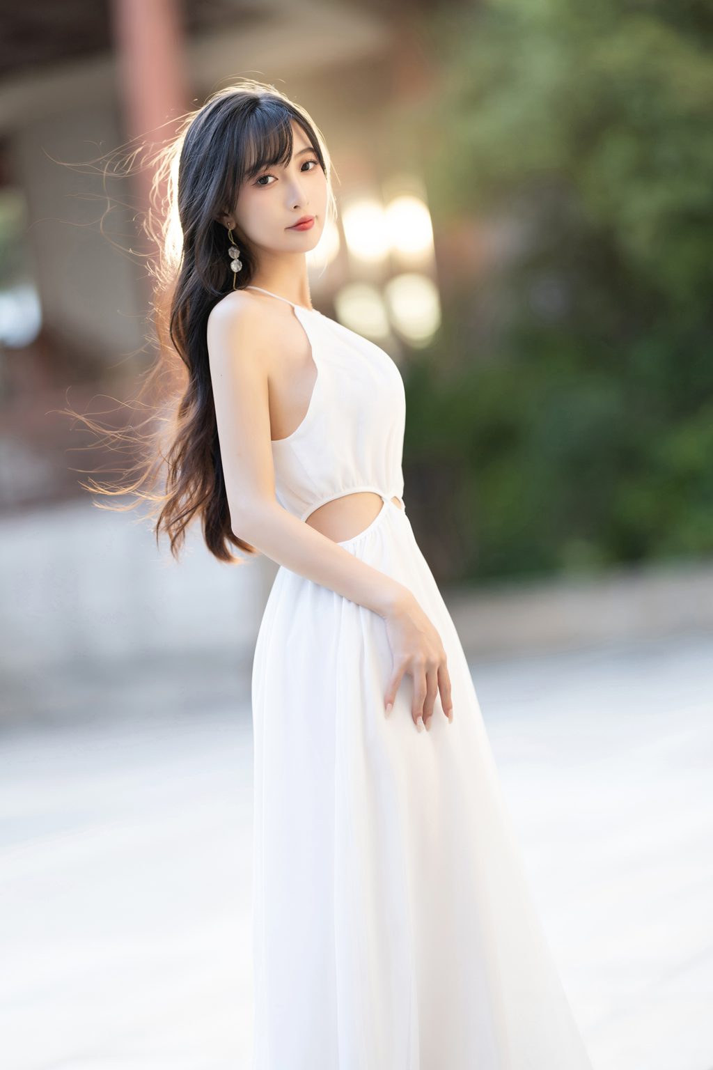 秀人模特@林星阑-原版无水印-白色连衣裙[80P-527.5M] 年费专享-第1张