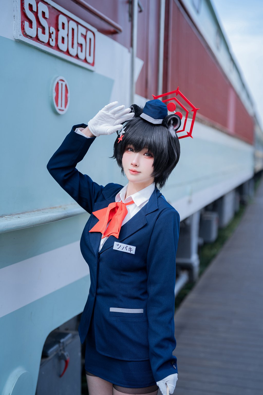 知名动漫Coser@rioko凉凉子 蔚蓝档案 导游 椿 [62P/12V/841MB] 网红写真-第1张