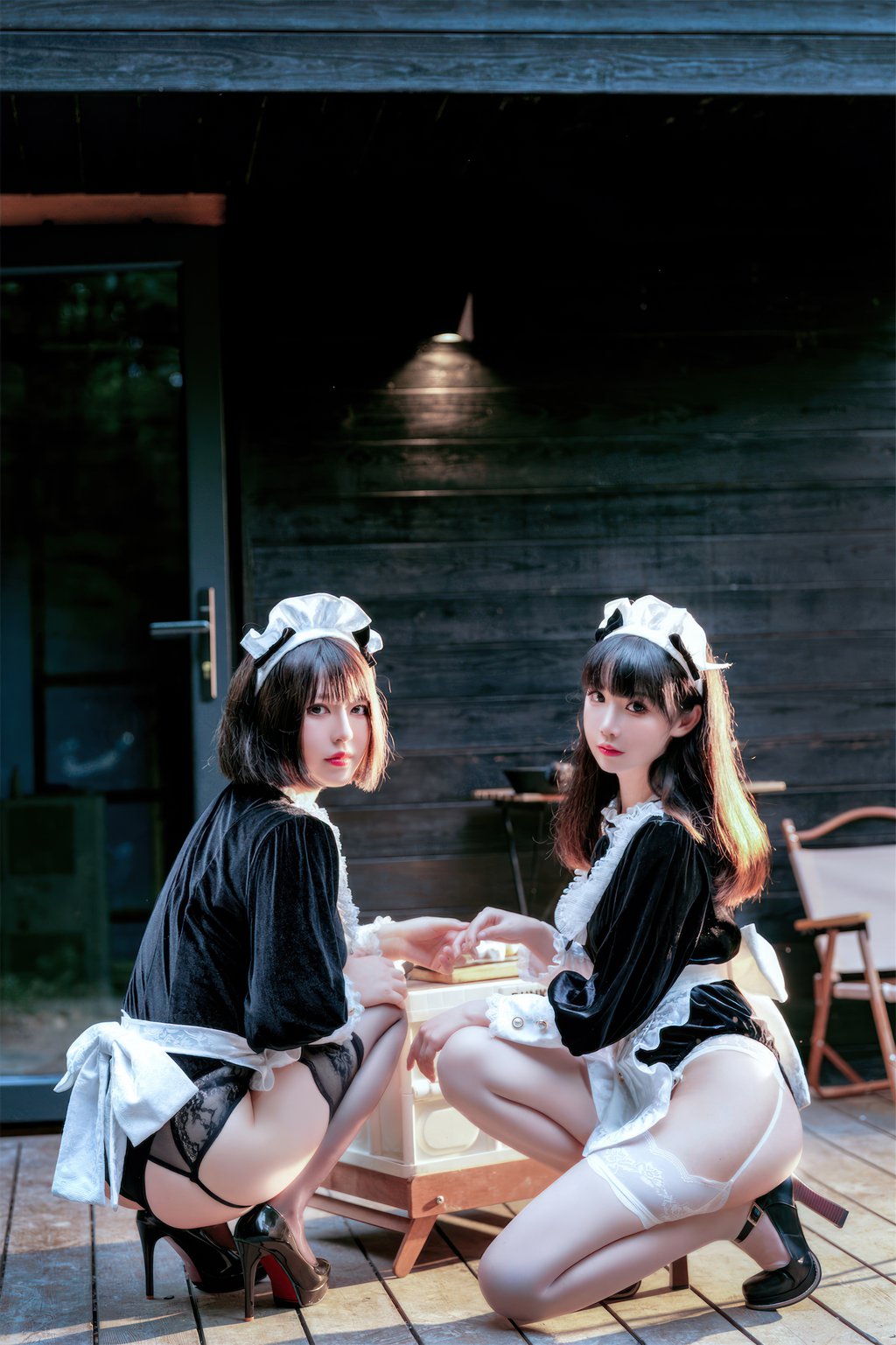微博人气Coser@半半子 &面饼仙儿 – Maid姉妹 [74P-367MB] 网红写真-第4张