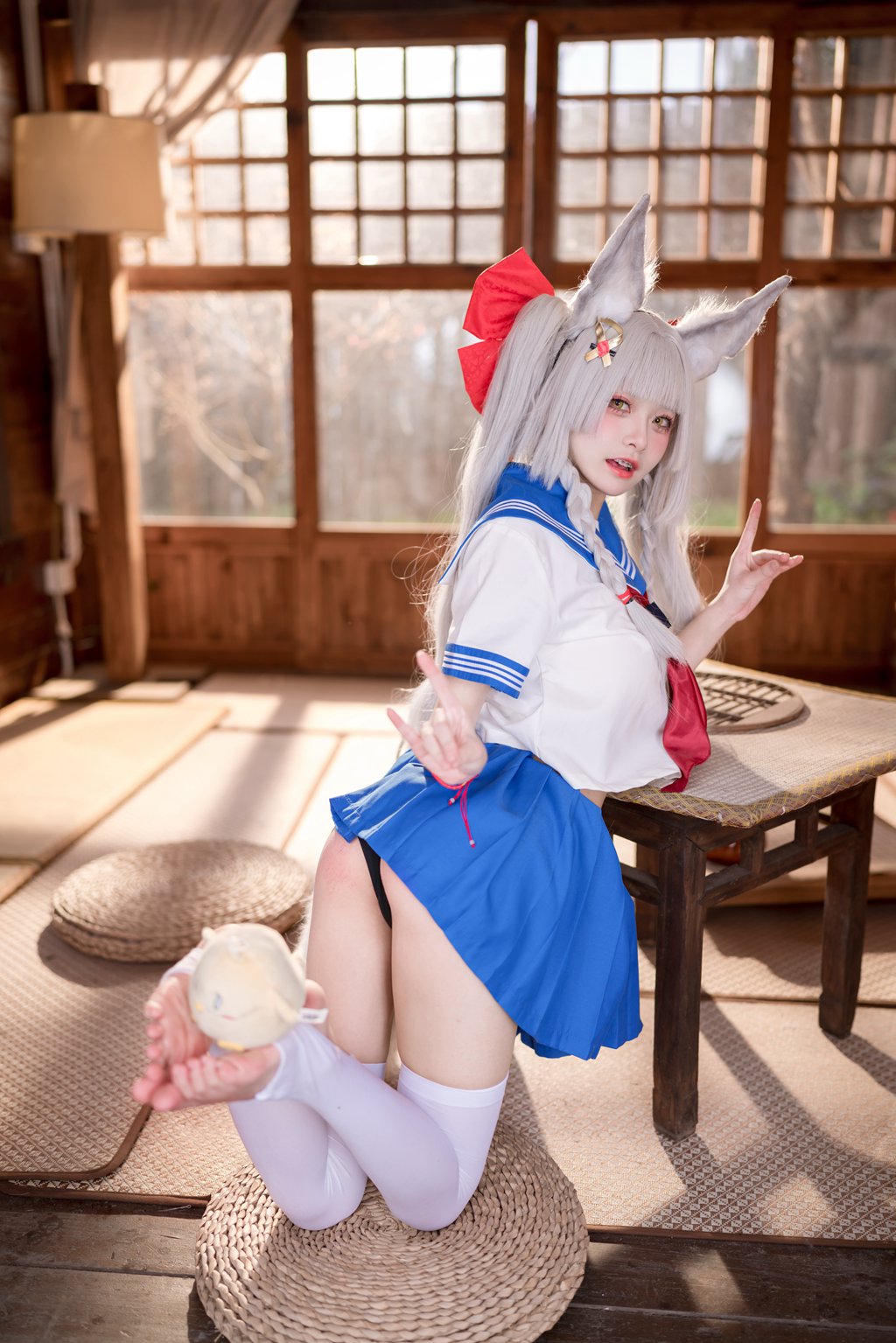 人气Coser@九柒喵 朝凪 JK (碧蓝航线) [37P/188MB] 网红写真-第4张