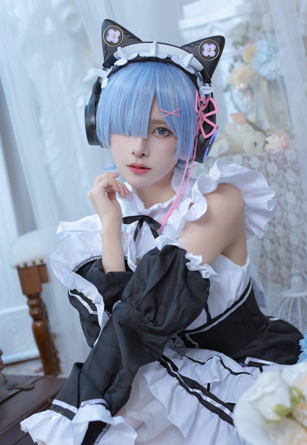 动漫Coser@腥味猫罐  REM蕾姆[12P-76.1M] 网红写真-第4张