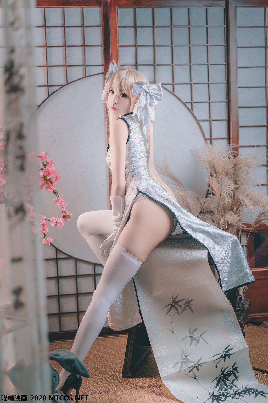 喵糖映画少女 HML.009 银丝旗袍[22P／327MB] 其它写真-第4张