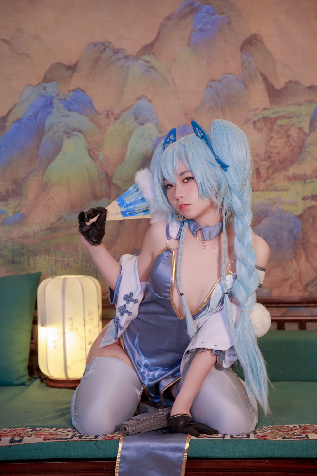 动漫博主@G44不会受伤 pa15旗袍 翠雀媚 [20P-70MB] 网红写真-第4张