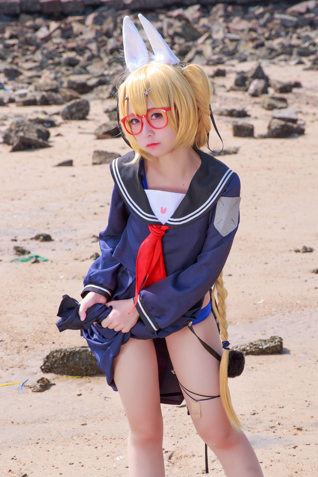 动漫博主@G44不会受伤 旋风校服 [21P-61MB] 网红写真-第4张