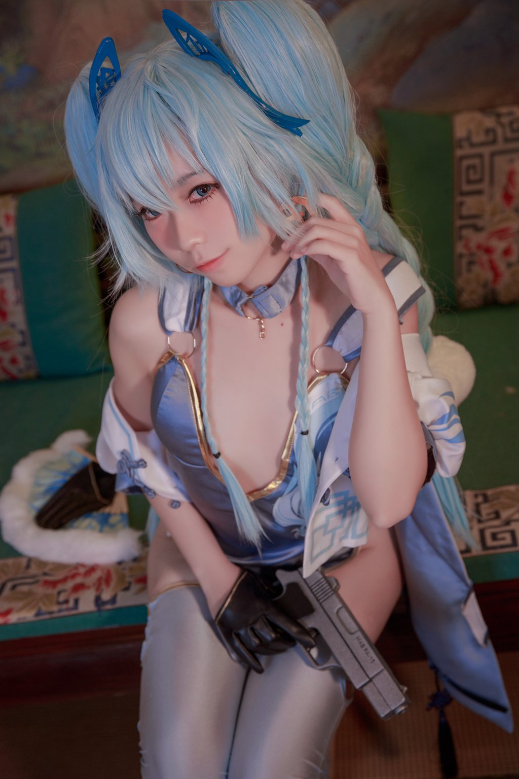 动漫博主@G44不会受伤 pa15旗袍 翠雀媚 [20P-70MB] 网红写真-第3张