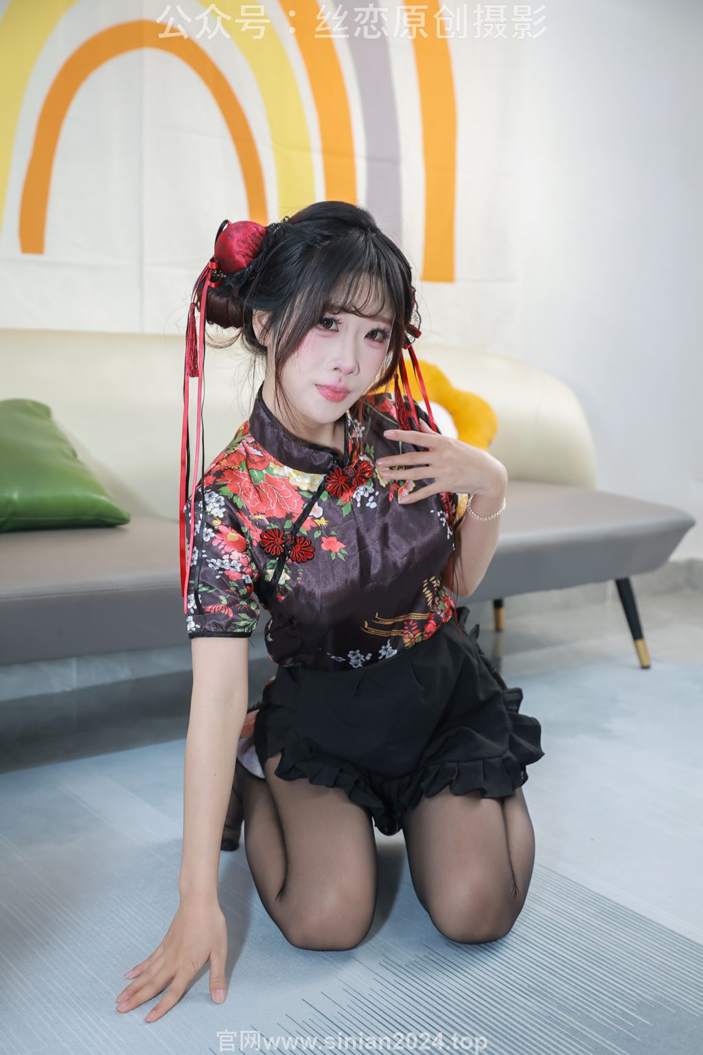 [丝恋摄影] NO.011 小梦-薄嘿丝，高跟鞋，绣花旗袍（花絮版）[258P/1V/3.67G] 丝恋摄影-第3张