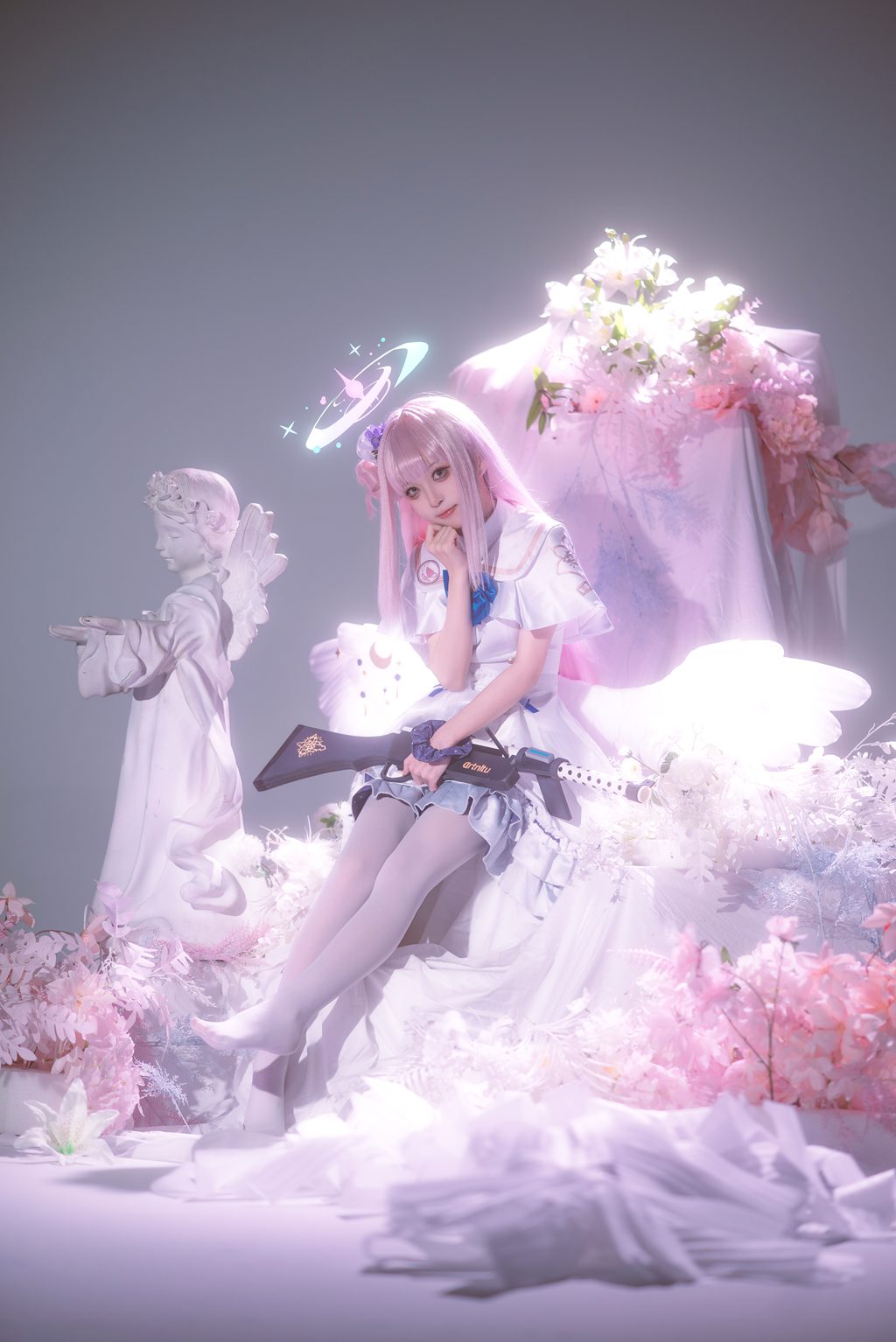 网紅Coser@矢量鱼 –蔚蓝档案 圣园未花 [27P-327MB] 网红写真-第2张