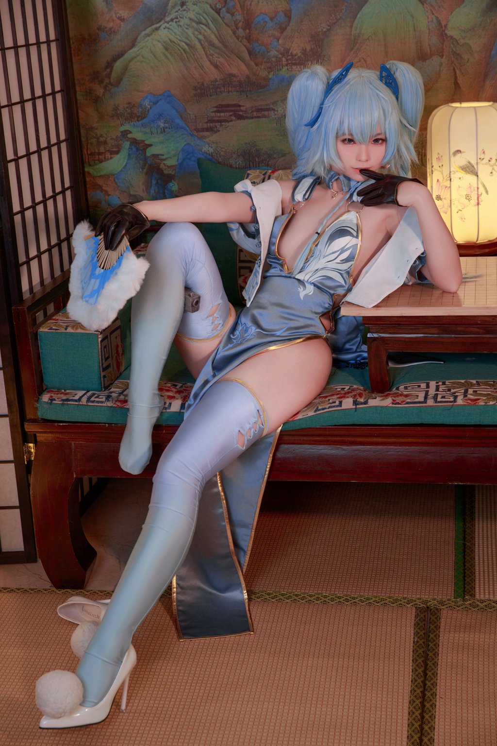 动漫博主@G44不会受伤 pa15旗袍 翠雀媚 [20P-70MB] 网红写真-第2张