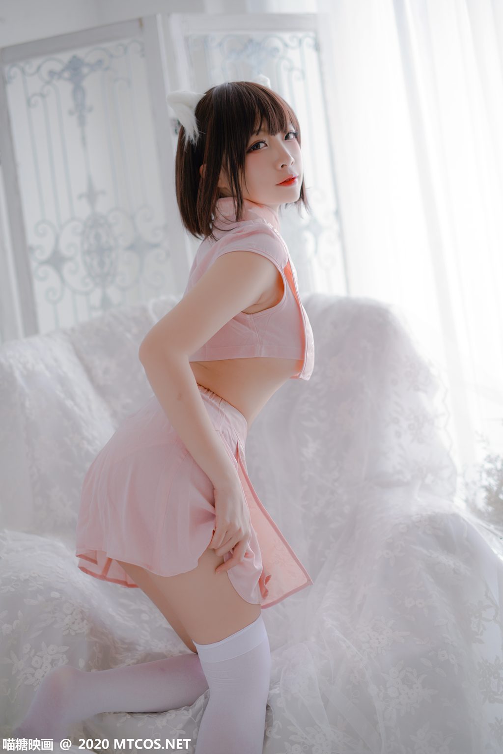 喵糖映画少女 HML.026 粉系旗袍[21P／314MB] 其它写真-第2张