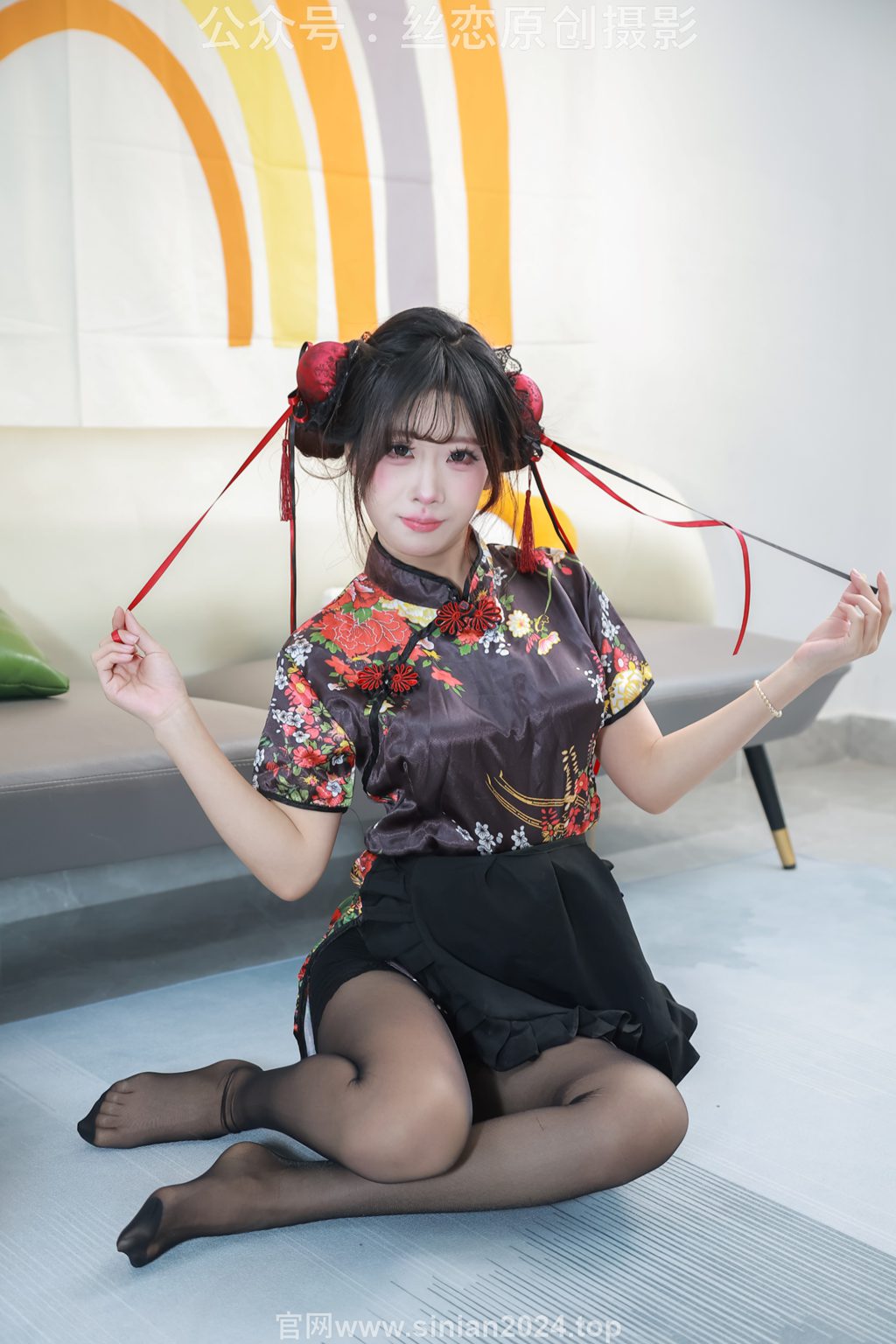 [丝恋摄影] NO.011 小梦-薄嘿丝，高跟鞋，绣花旗袍（花絮版）[258P/1V/3.67G] 丝恋摄影-第2张