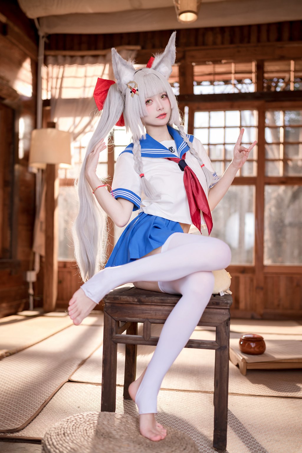 人气Coser@九柒喵 朝凪 JK (碧蓝航线) [37P/188MB] 网红写真-第1张