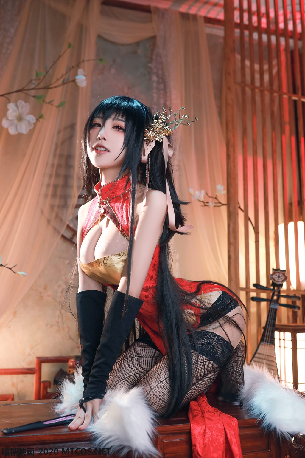 喵糖映画少女  HML.004 水淼大凤旗袍[40P／867MB] 其它写真-第1张