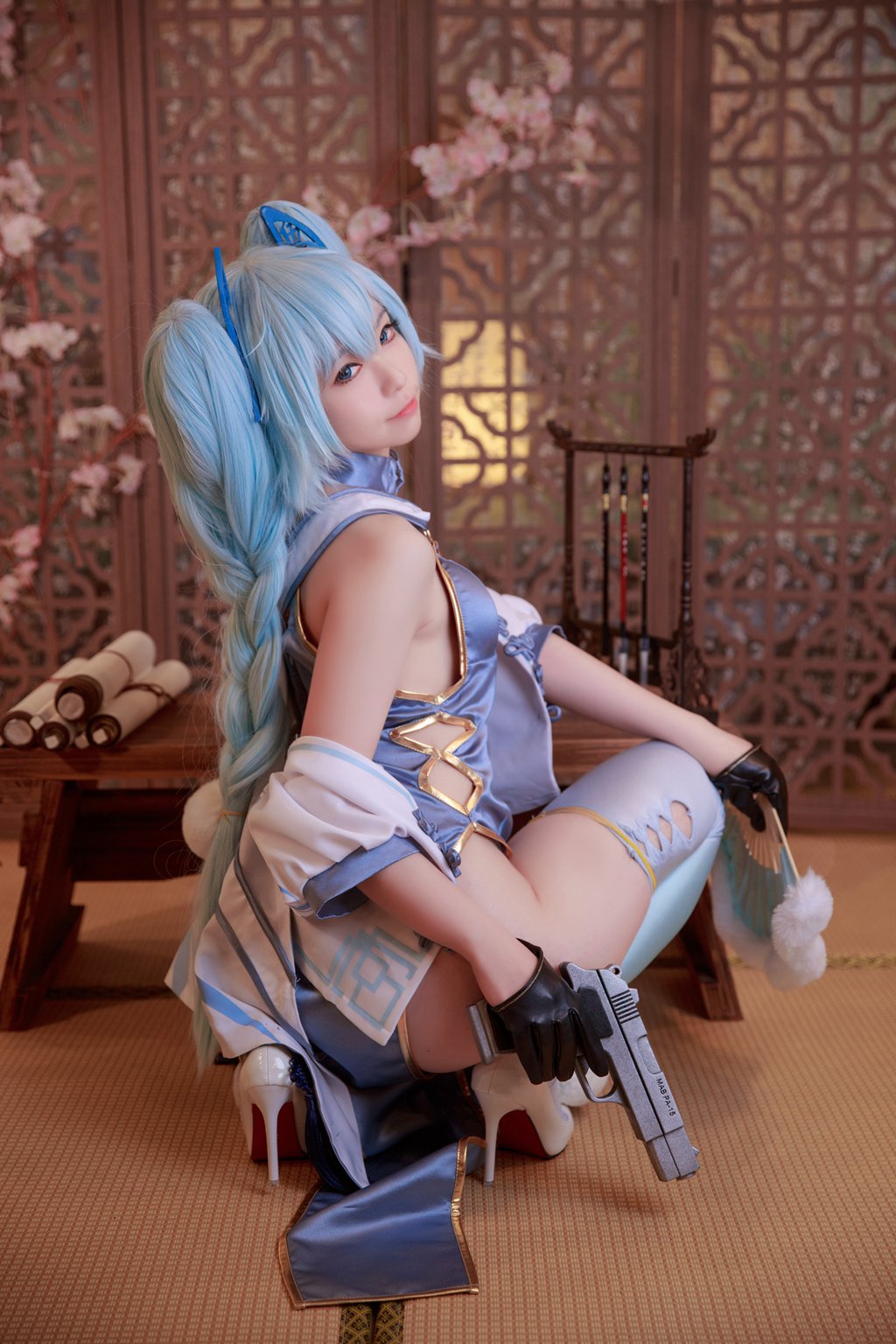 动漫博主@G44不会受伤 pa15旗袍 翠雀媚 [20P-70MB] 网红写真-第1张