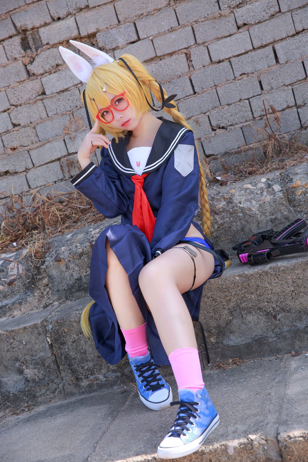 动漫博主@G44不会受伤 旋风校服 [21P-61MB] 网红写真-第1张