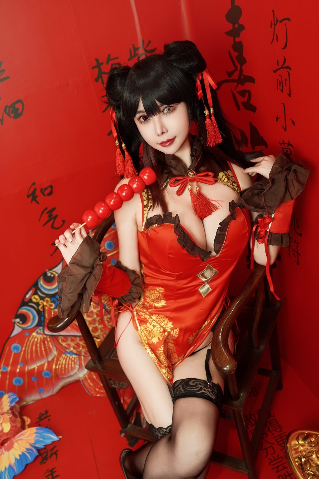 动漫Coser@亚马逊鲶鱼 时崎狂三 旗袍[25P-1V-547M] 网红写真-第4张