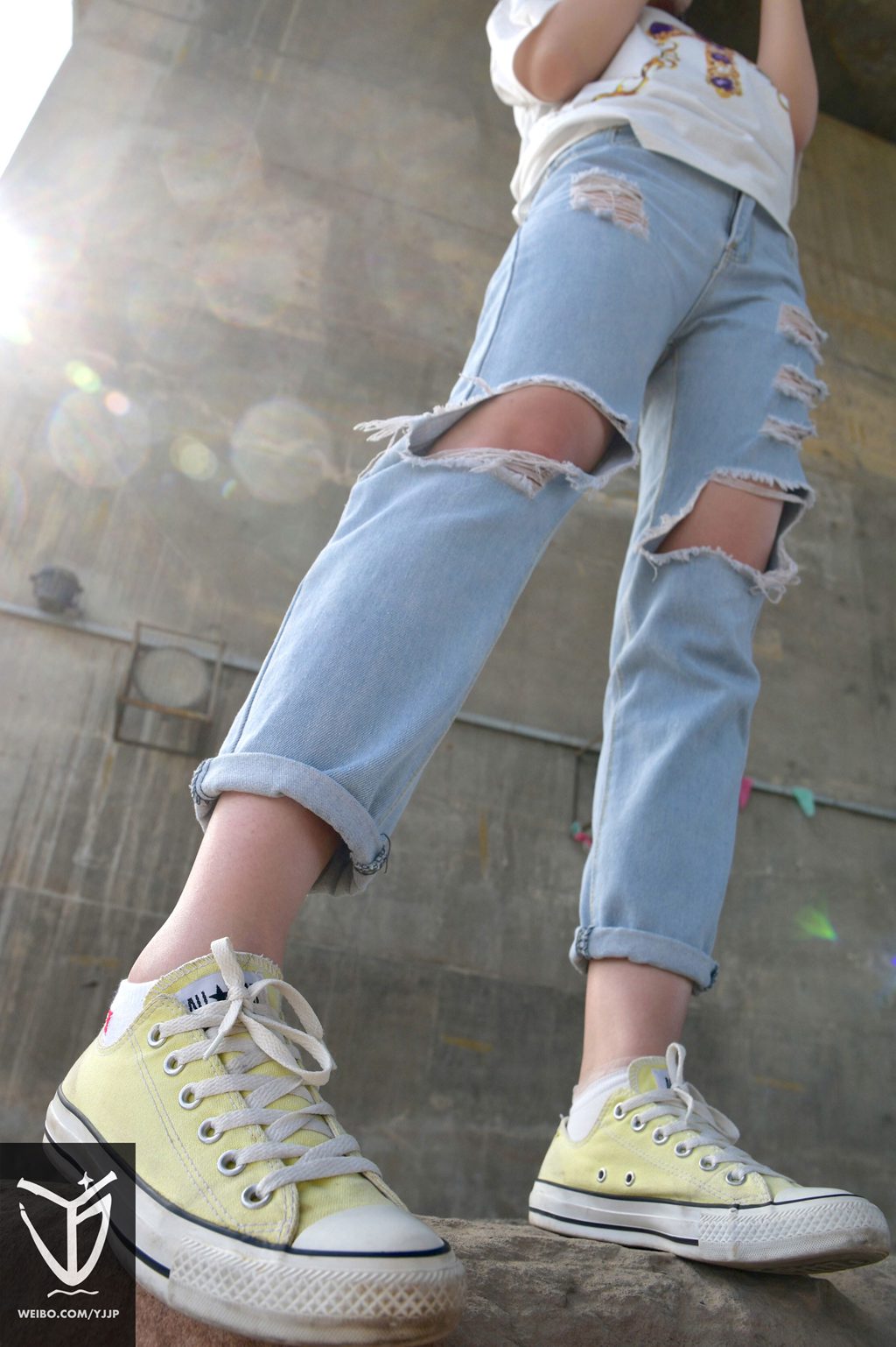 YJ街拍 NO.019 与帆布鞋女孩的郊游~（黄色匡威+两双白袜）[167P/150MB] YJ-第4张