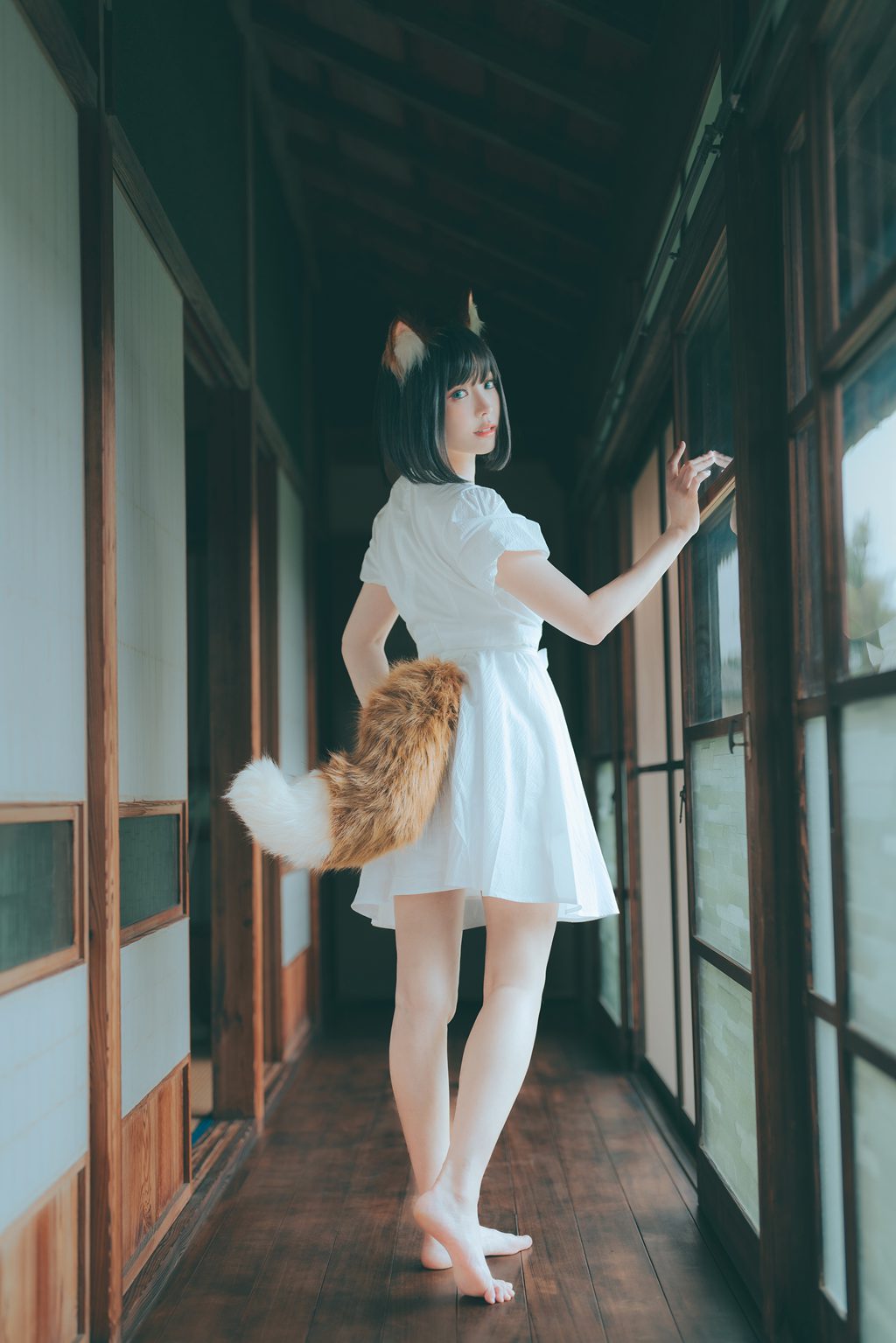 台湾Coser@ElyEE子 23.July B-Dongitsune White dress 白洋裝狐少女 [59P2V125MB] 网红写真-第4张