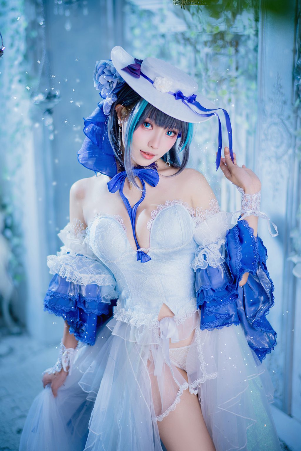 台湾Coser@ElyEE子 Cheshire Dress柴郡禮服[25P-1V-76M] 网红写真-第3张