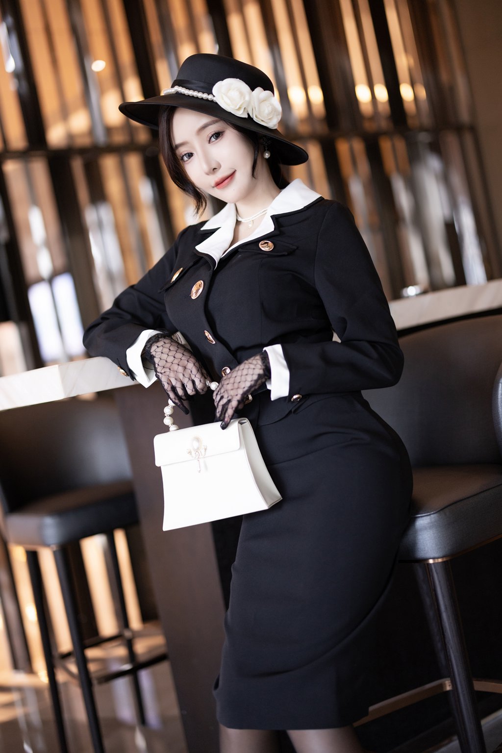 秀人模特@王馨瑶Yanni –黑色西装复古[91P/610MB] 年费专享-第3张