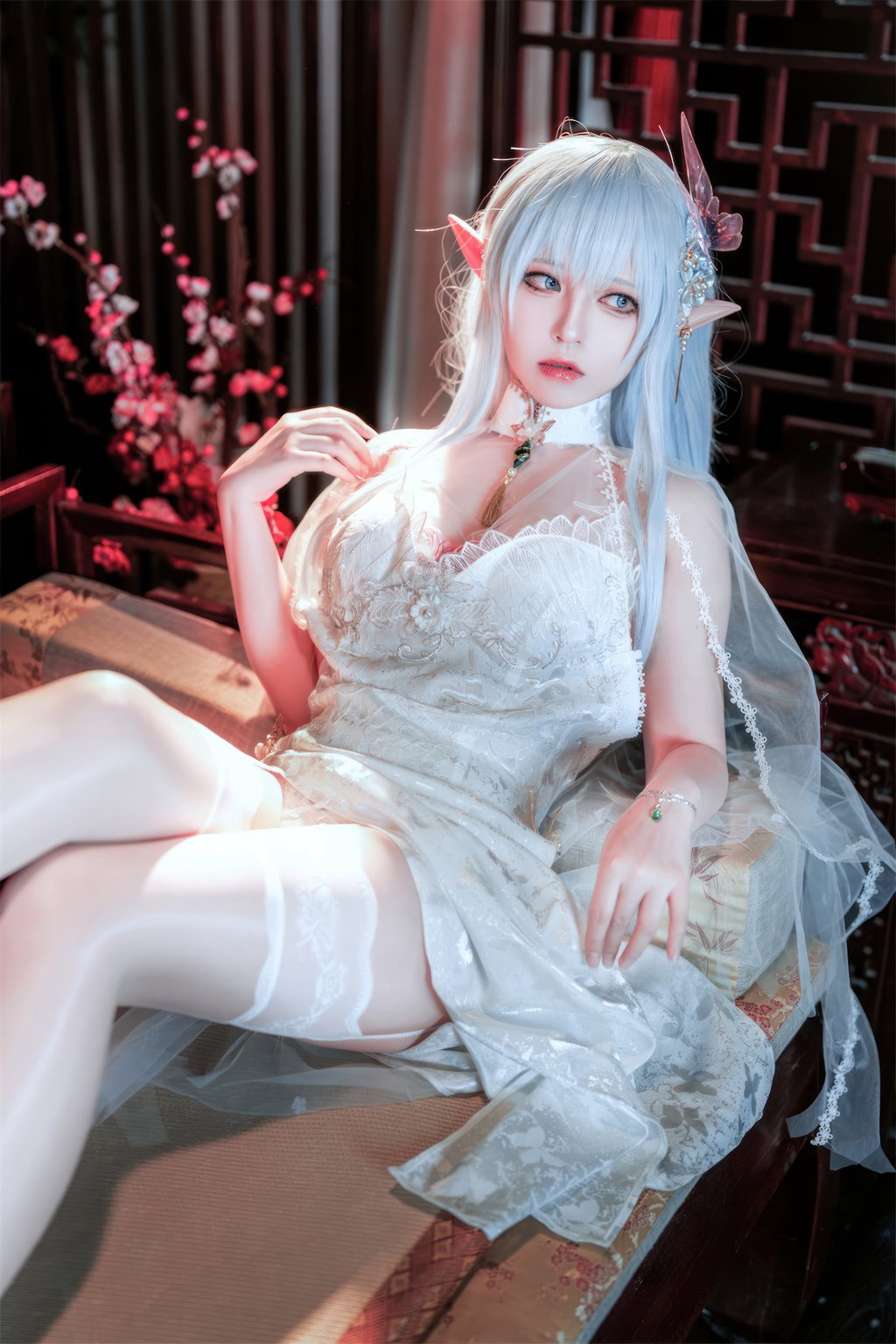 人气动漫Coser@半半子 碧蓝航线 阿尔比恩旗袍[47P-3V-200M] 网红写真-第3张