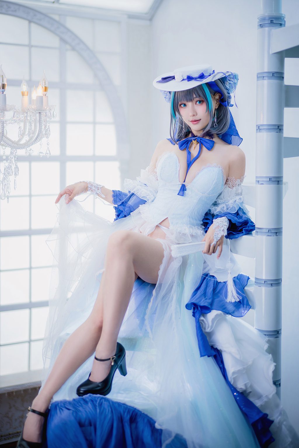 台湾Coser@ElyEE子 Cheshire Dress柴郡禮服[25P-1V-76M] 网红写真-第1张
