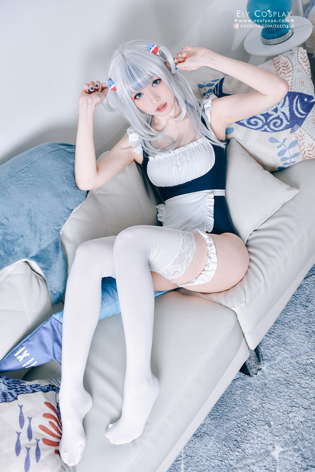 台湾Coser@ElyEE子 Gura Swimsuit [19P-24M] 网红写真-第2张
