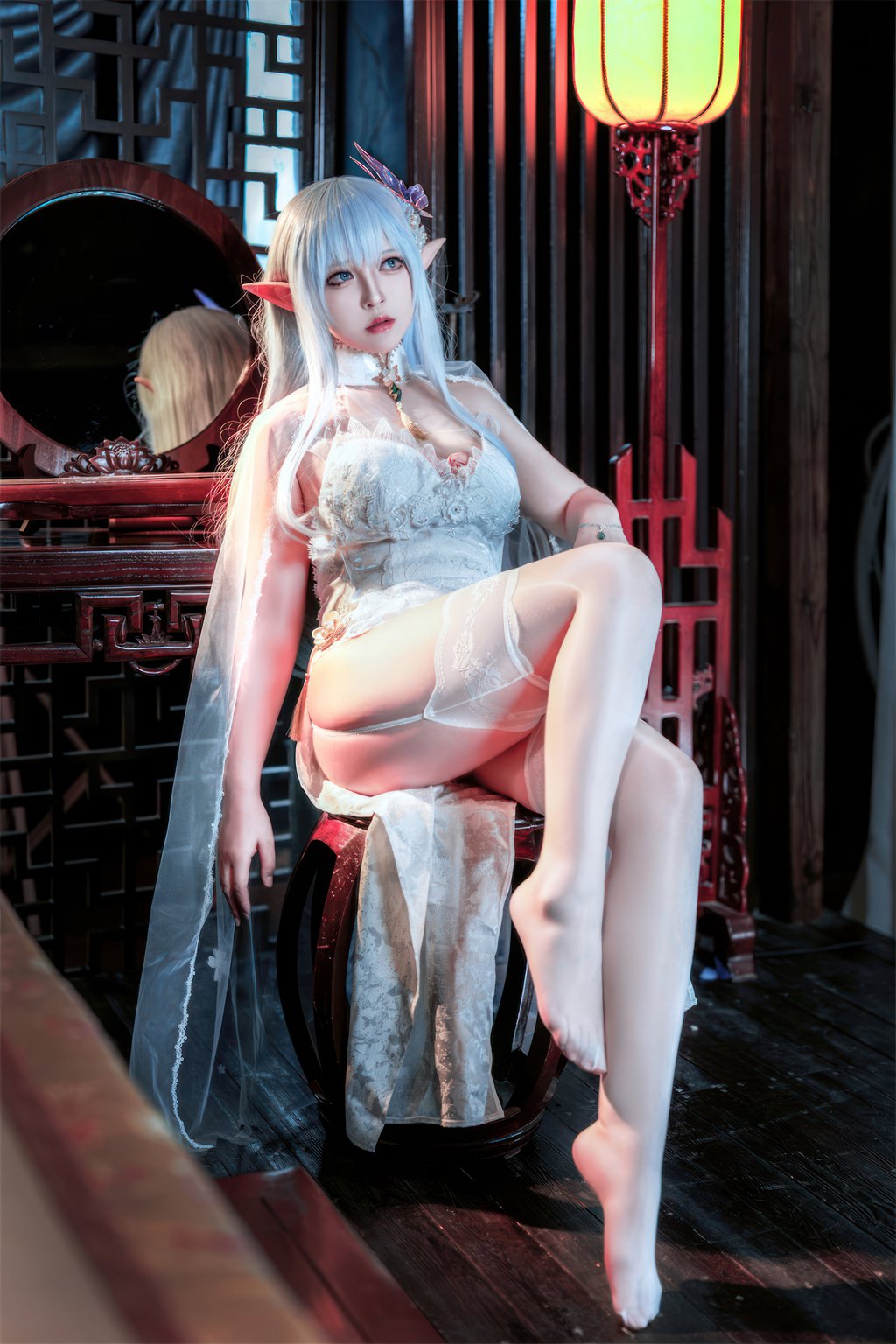人气动漫Coser@半半子 碧蓝航线 阿尔比恩旗袍[47P-3V-200M] 网红写真-第1张
