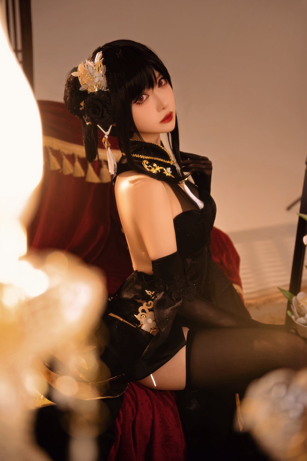 人气动漫Coser@Shika小鹿鹿 碧蓝航线镇海 奇奢花苑[28P-125M] 网红写真-第1张