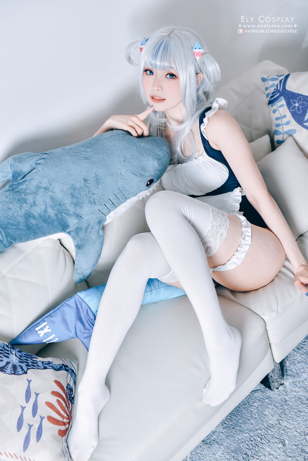 台湾Coser@ElyEE子 Gura Swimsuit [19P-24M] 网红写真-第1张