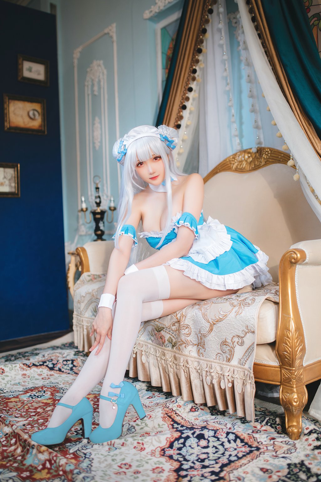 动漫Coser@瓜希酱 碧蓝航线 小天鹅女仆 [22P-100MB] 网红写真-第3张