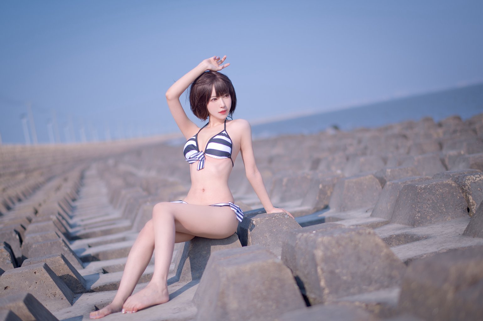 人气动漫Coser@Shika小鹿鹿  加藤惠 泳装[17P-75M] 网红写真-第3张
