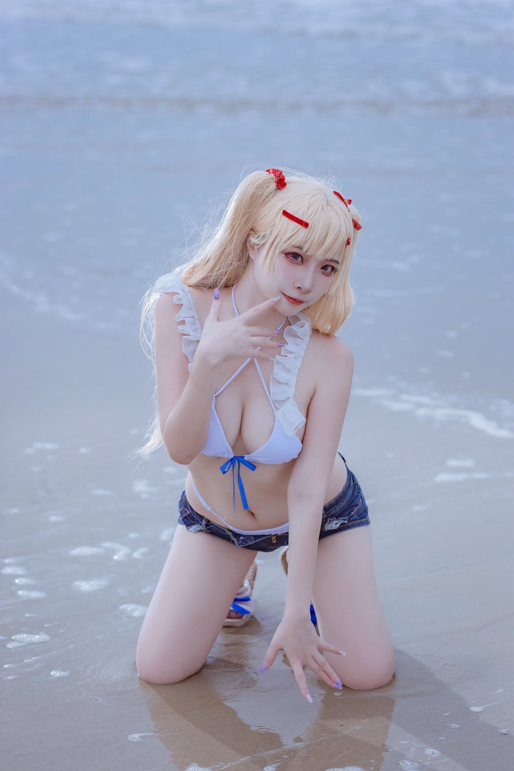 人气动漫博主@二佐Nisa 碧蓝苏塞克斯泳装 [20P/99MB] 网红写真-第2张