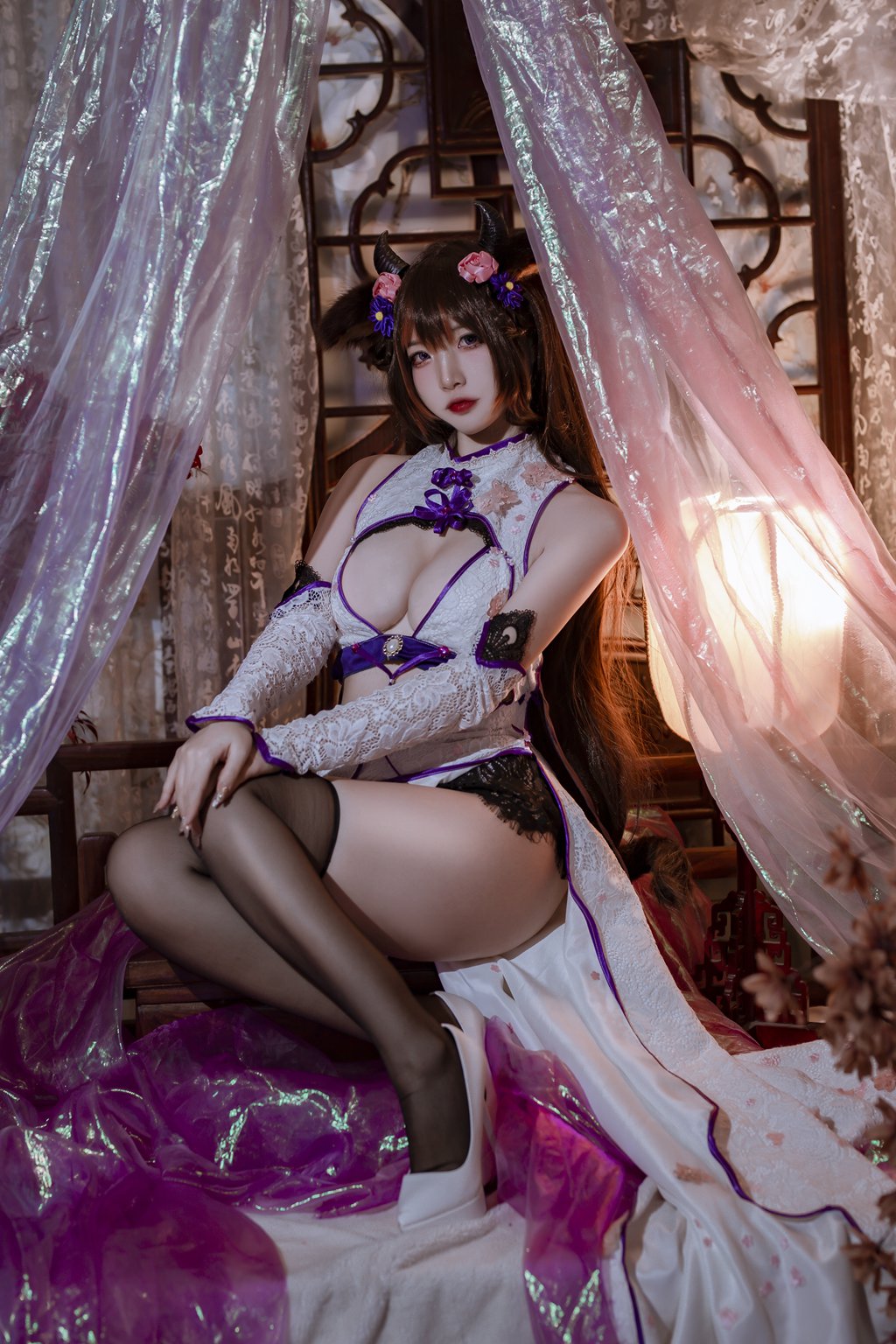 人气动漫博主@二佐Nisa 碧蓝樫野旗袍 [24P/173MB] 网红写真-第2张