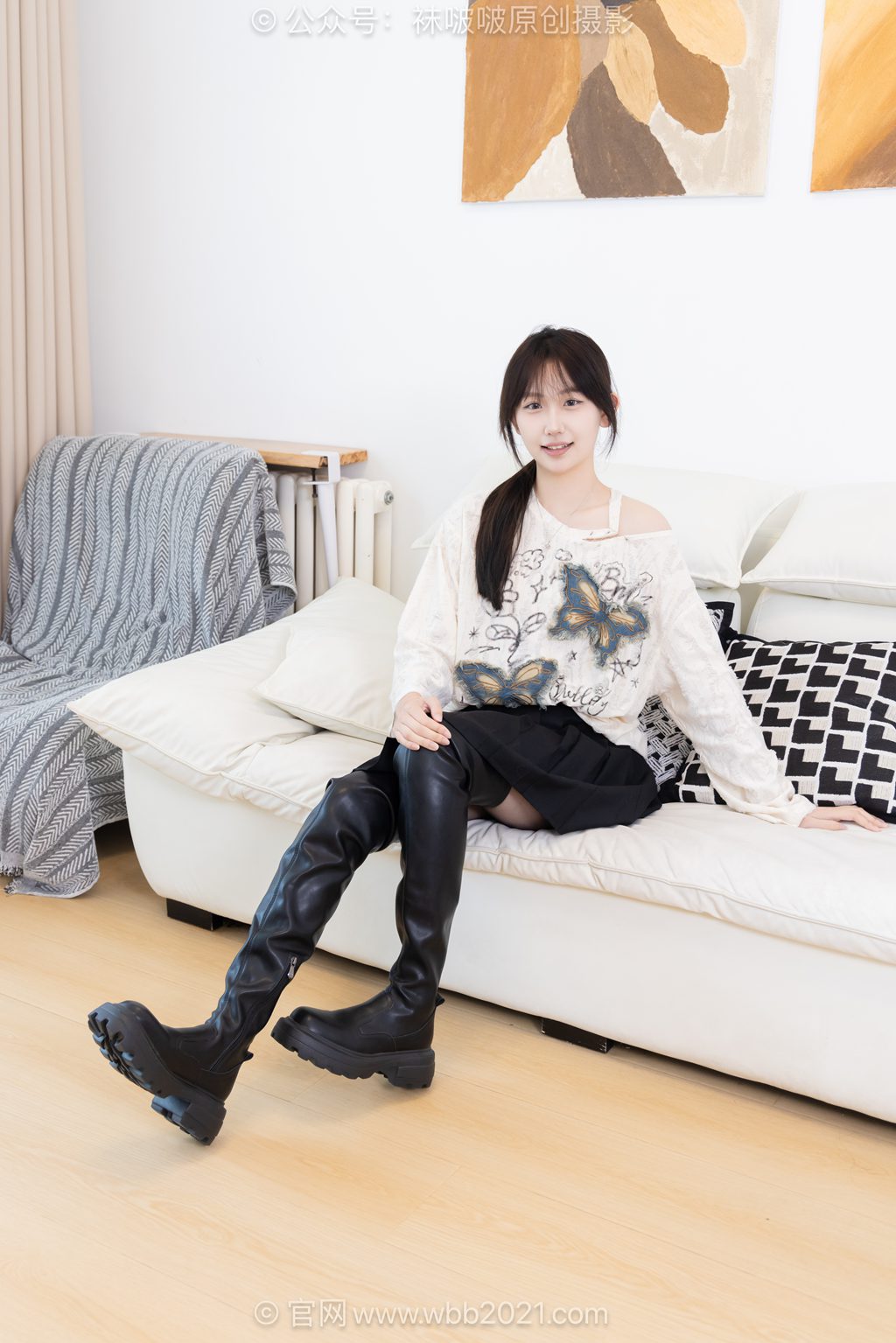 [BoBoSocks袜啵啵] NO.602 香菜-长靴、白棉袜、薄嘿丝 [144P/1V/5.07GB] 年费专享-第2张