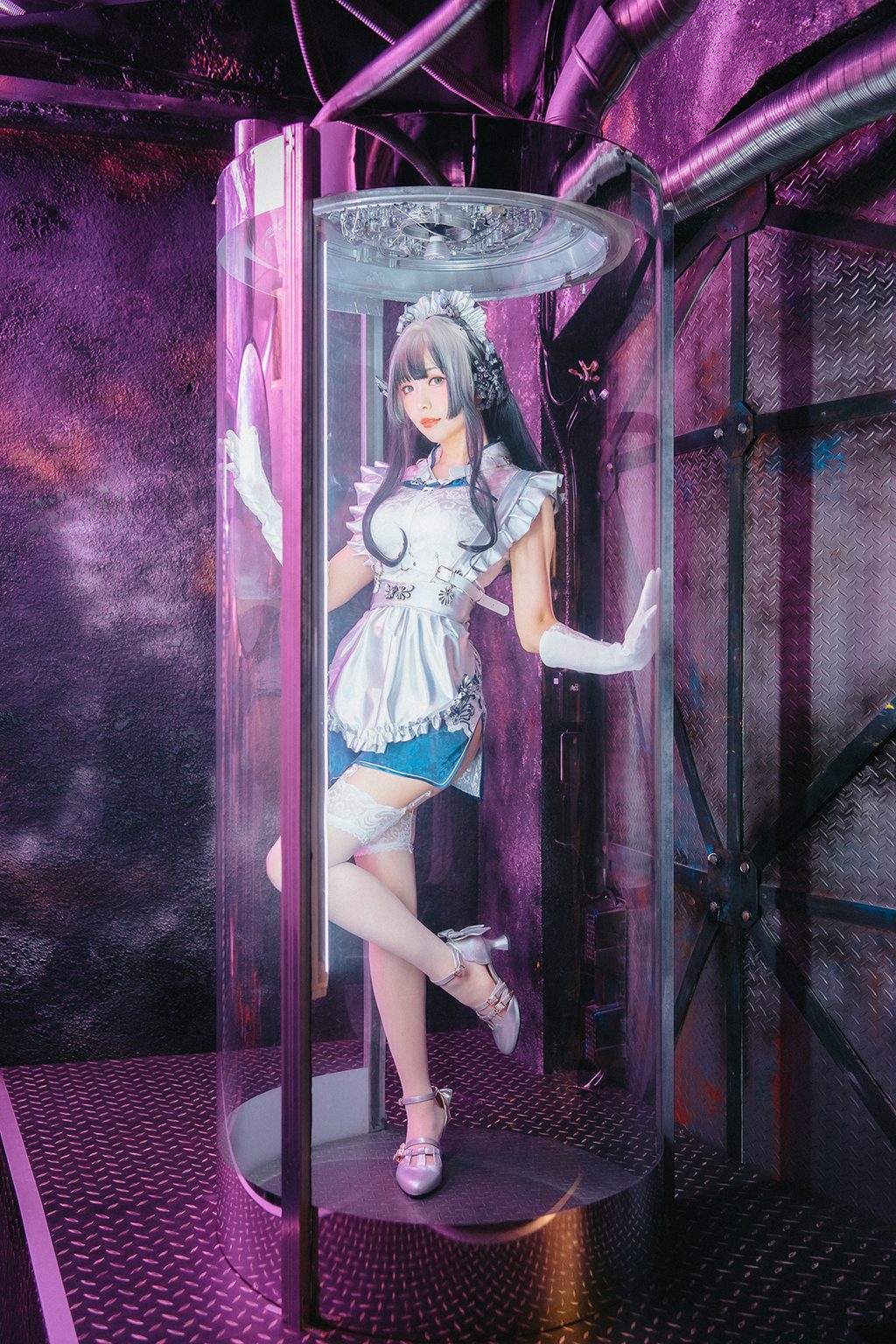 台湾Coser@ElyEE子 賽博女僕 Violane青輝石 [28P62MB] 网红写真-第3张