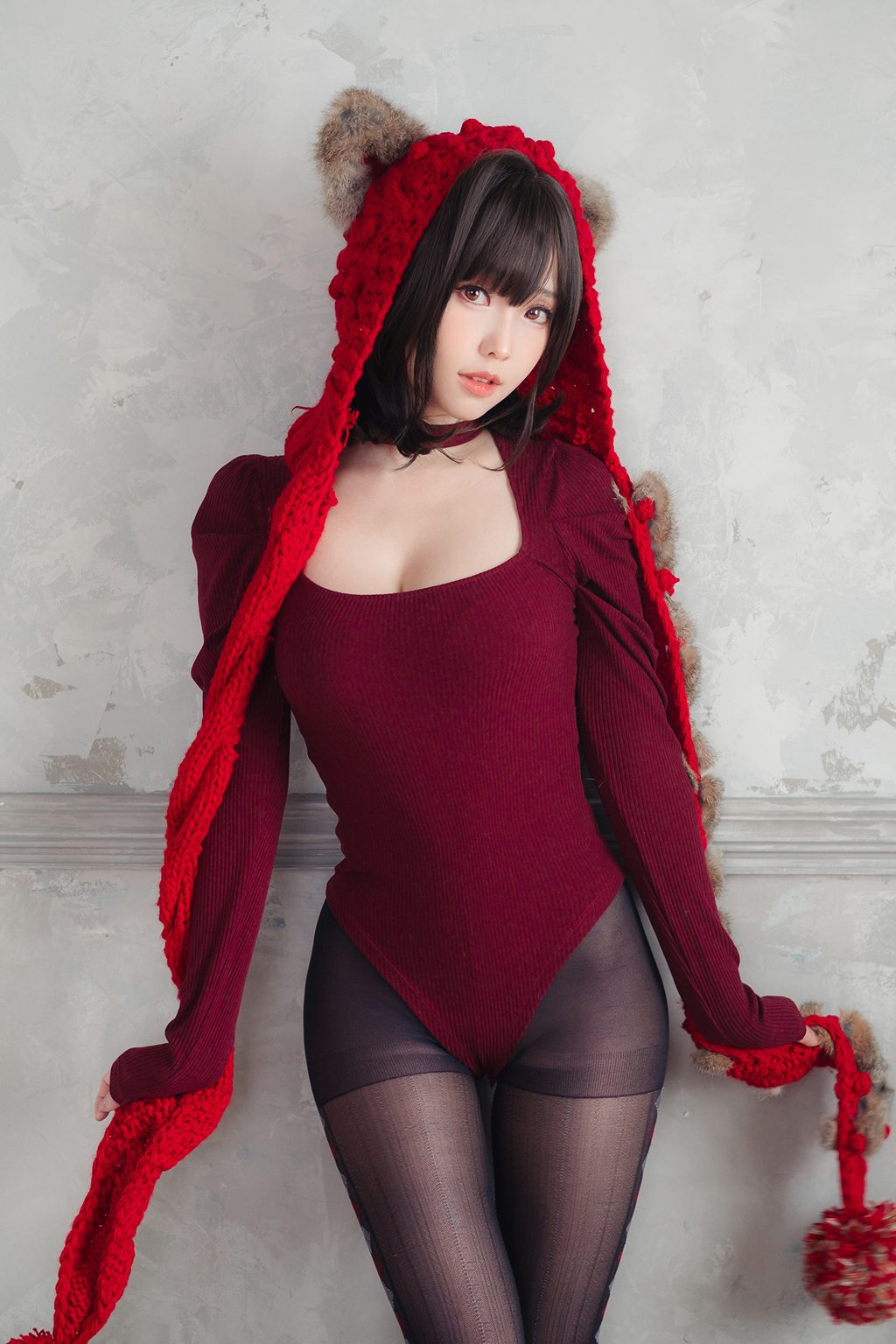 台湾Coser@ElyEE子 红色 KNITTING [52P116MB] 网红写真-第1张