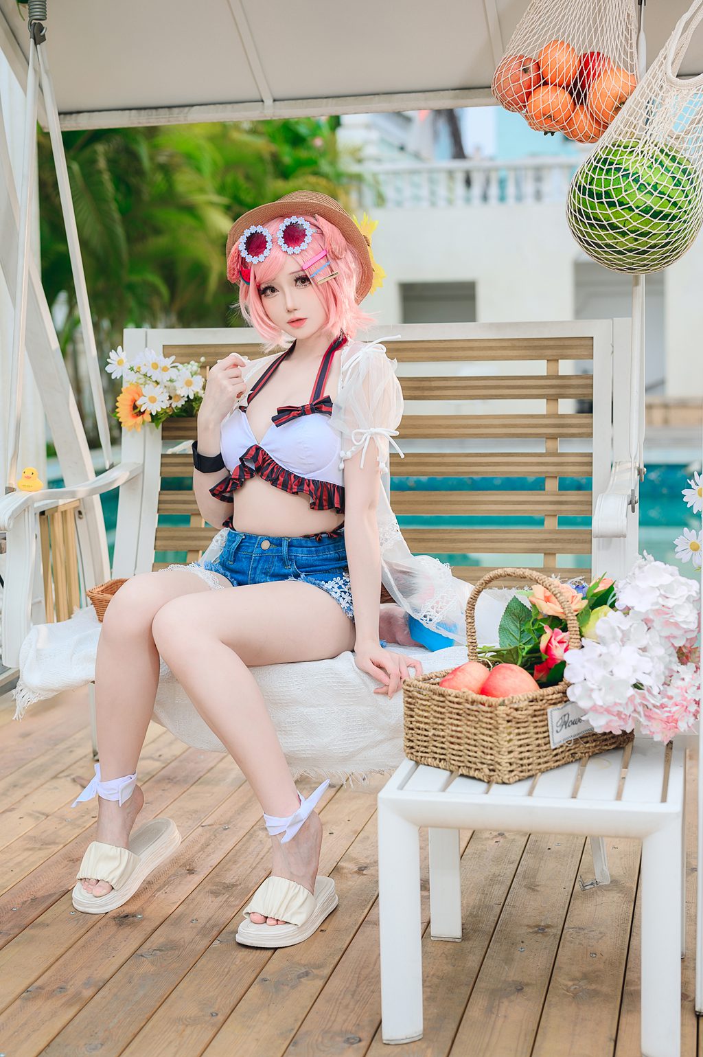 动漫博主@焖焖碳 明日方舟 澄闪泳装 [22P-166MB] 网红写真-第1张