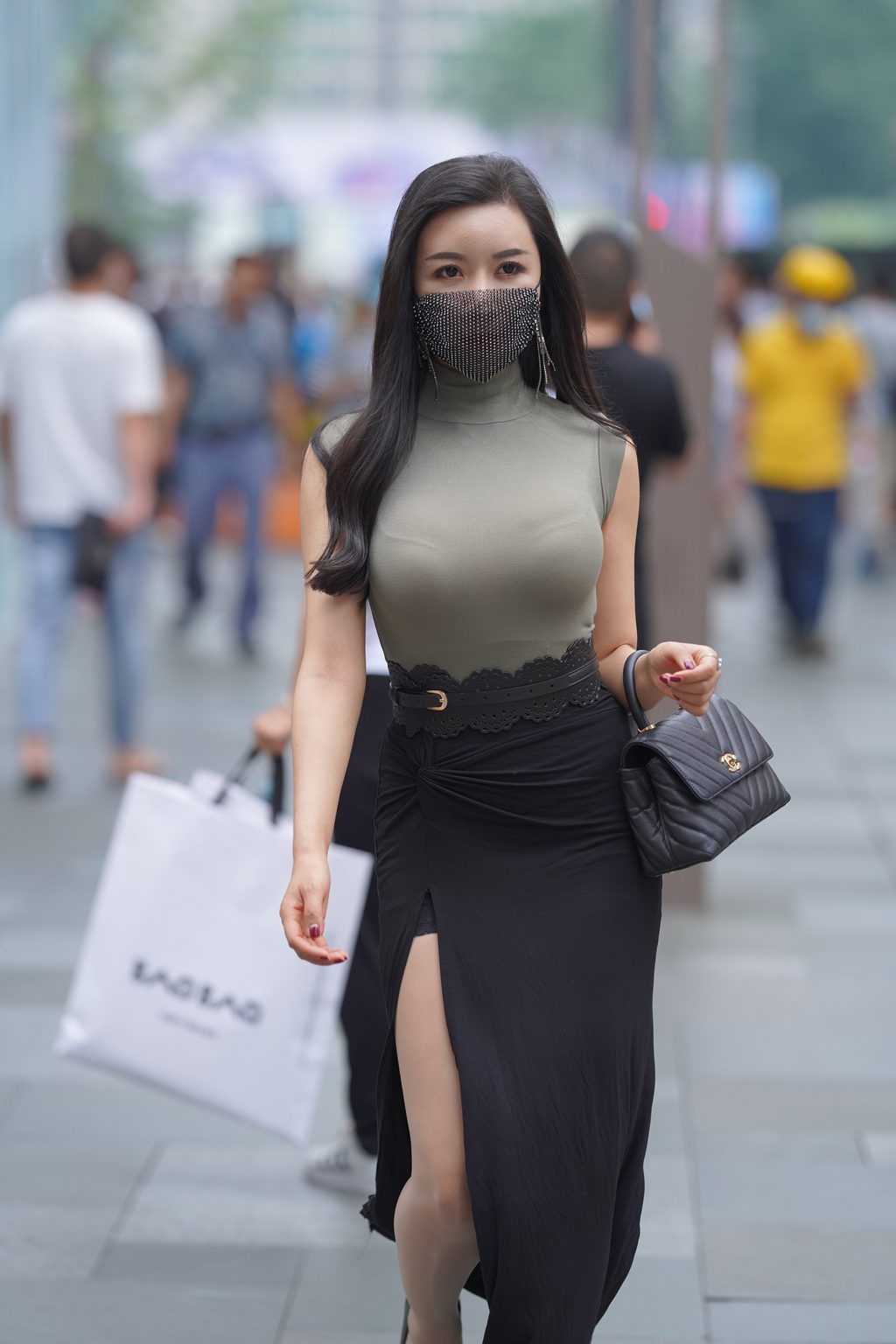 魔镜街拍 NO.213-精选街拍-欣儿黑色长裙丝 [206P/273MB] 其它写真-第1张