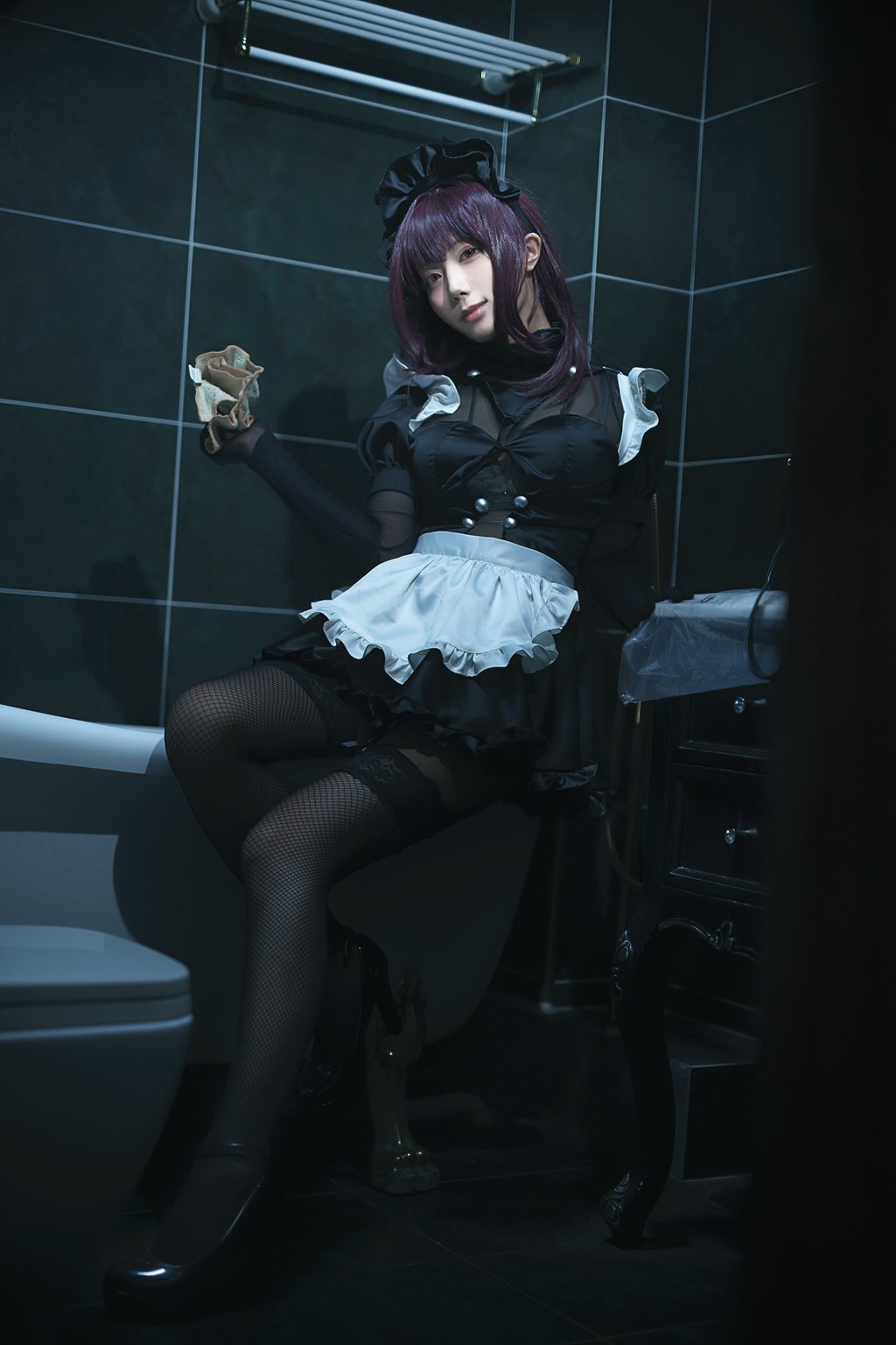 动漫博主@切切celia 斯卡哈 女仆[14P-100M] 网红写真-第4张