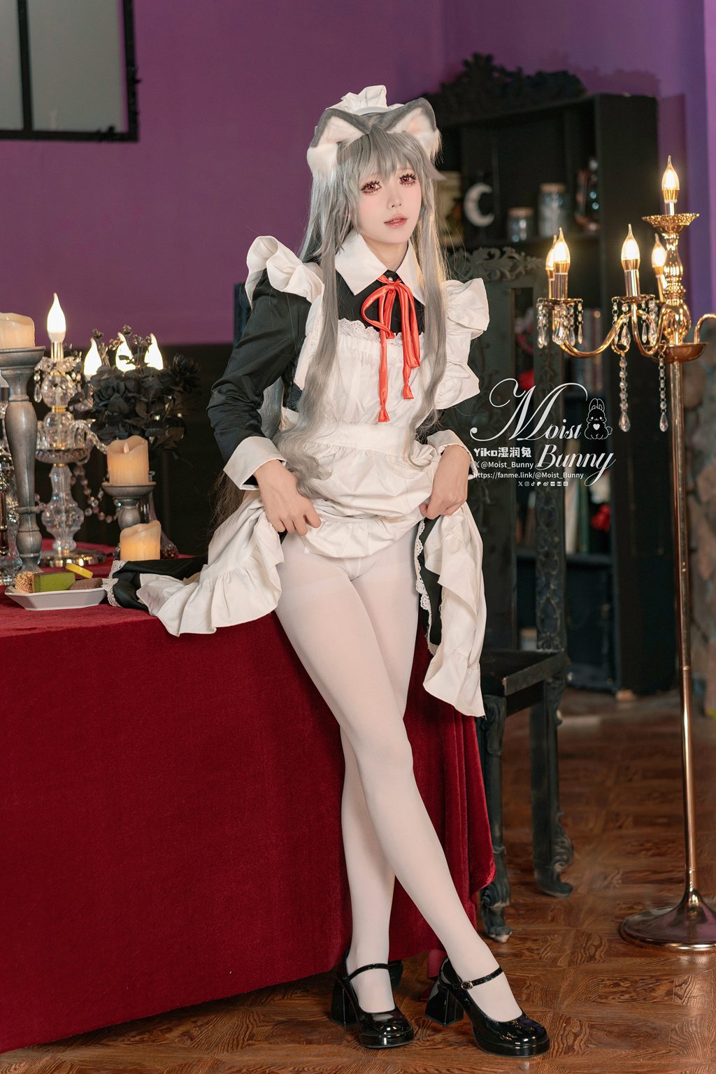 网紅博主@咬一口兔娘(黏黏团子兔) 2月月票特典『菲奇子女仆』[43P-1V-1.39G] 网红写真-第3张