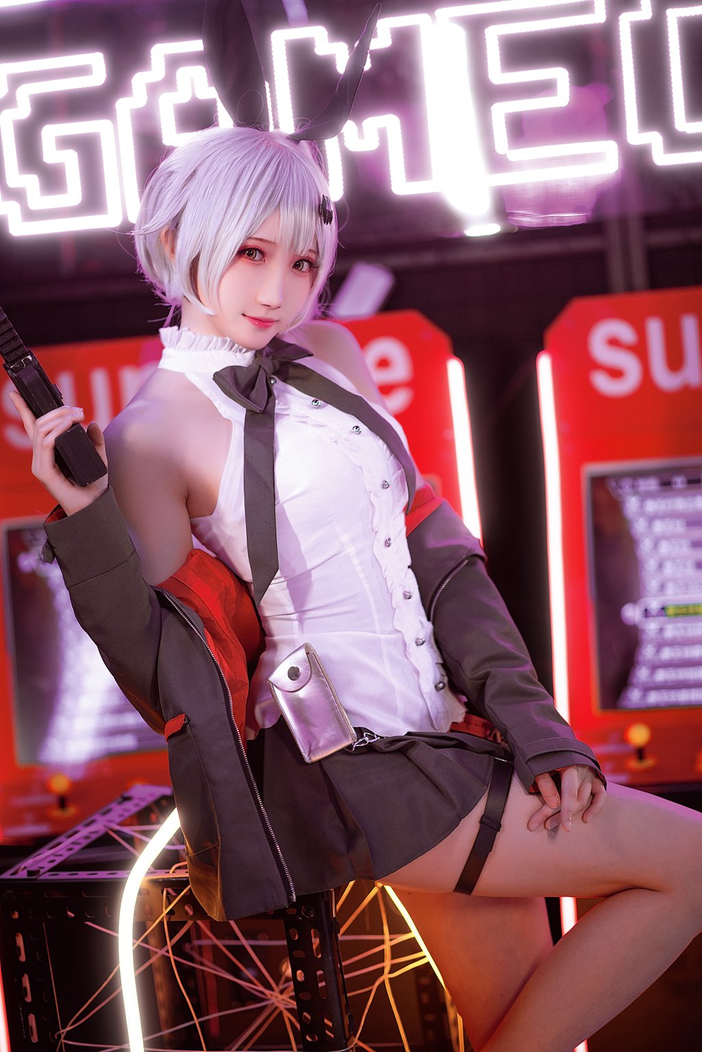 动漫Coser@瓜希酱 少女前线 FN-57 Five-seveN [22P-127MB] 网红写真-第3张